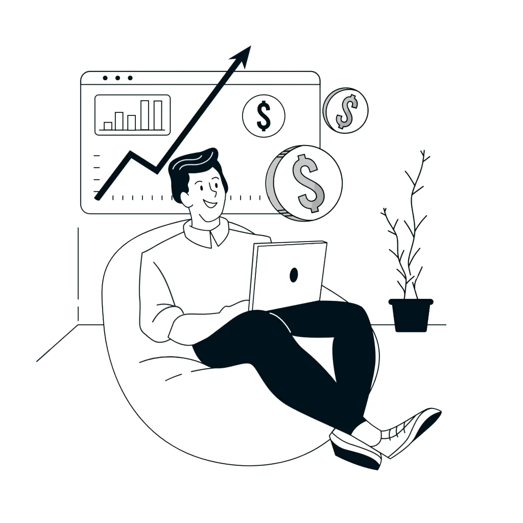 Ilustração de Crescimento de Receita – Conceito de Performance Financeira